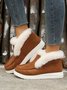 Women Warm Plus Size Casual Color Block Flat Heel Furry Snow Boots