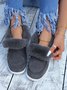 Women Warm Plus Size Casual Color Block Flat Heel Furry Snow Boots