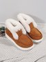 Women Warm Plus Size Casual Color Block Flat Heel Furry Snow Boots