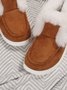 Women Warm Plus Size Casual Color Block Flat Heel Furry Snow Boots