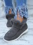 Women Warm Plus Size Casual Color Block Flat Heel Furry Snow Boots