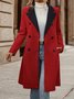 Contrast Lapel Collar Double Breasted Overcoat
