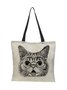 Cat Canvas Shopper Tote Bag