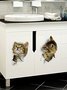 Fun Wall Breaking Cat Decorative Sticker