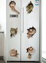 Fun Wall Breaking Cat Decorative Sticker