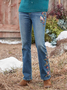 Casual Loose Floral Denim Jeans