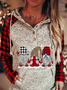 Christmas Casual Loose Hoodie Plaid Sweatshirt
