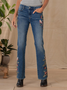 Casual Loose Floral Denim Jeans