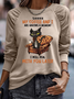 Text Letters Casual Crew Neck Top