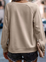 Text Letters Casual Crew Neck Top