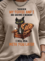 Text Letters Casual Crew Neck Top