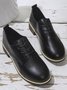 Plain Color Split Joint Casual Lace-Up Flat Shoes