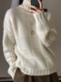 Plain Casual Regular Fit Wool/Knitting Sweater