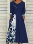 V Neck Casual Regular Fit Floral Dress