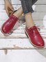 Plain Color Split Joint Casual Lace-Up Flat Shoes