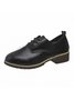 Plain Color Split Joint Casual Lace-Up Flat Shoes
