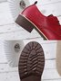 Plain Color Split Joint Casual Lace-Up Flat Shoes