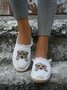 Plus Size Dog Embroidered Canvas Espadrille Slides