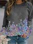 Christmas Holiday Regular Fit Crew Neck Casual Sweatshirt