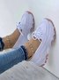 Plus Size Lace-up Decor Casual Slip On Platform Shoes