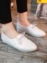 Solid Casual Simple Commuter Lace Up Flat Shoes