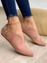 Vintage Casual V-Buckle Flat Shoes