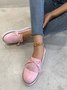 Bowknot Tassel Classic Baroque Flat Leather Shoes