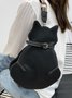 Cat Motif Buckle Zip Messenger Bag