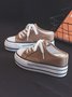 Casual Increased Wedges Canvas Slippers