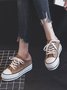 Casual Increased Wedges Canvas Slippers