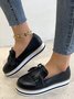 Bowknot Tassel Classic Baroque Flat Leather Shoes