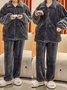 Coral Fleece Warm Zipper Jacket Long Homewear Suit Plus Size