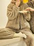 Coral Fleece Warm Zipper Jacket Long Homewear Suit Plus Size