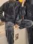 Coral Fleece Warm Zipper Jacket Long Homewear Suit Plus Size