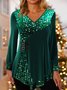 Urban V Neck Loose Asymmetric Top