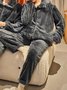 Coral Fleece Warm Zipper Jacket Long Homewear Suit Plus Size