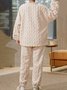 Bear Pattern Plush Warm Homewear Suit Plus Size