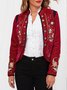 Loose Floral Stand Collar Other Coat