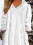 Loose Fluffy/Granular Fleece Fabric Hoodie Casual Dress