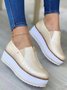 Metal Zipper Thick Soled Casual Shoes