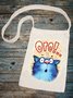 Cat Canvas Crossbody Shopping Bag