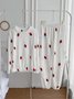 Strawberry Print Long Sleeve Pants Casual Loungewear Two Piece Plus Size