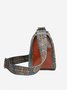 Ethnic Vintage Letter Embossed Shoulder Crossbody Bag