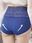 Lace Splicing Receiving Abdomen Hip Raise High Waist Briefs Plus Size