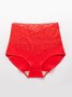 Lace Splicing Receiving Abdomen Hip Raise High Waist Briefs Plus Size