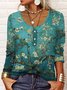Loose Casual Crew Neck Floral Top