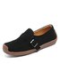 Plus Size Buckle Decor Casual Flat Loafers Shoes