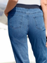 Casual Plain Denim Loose Jeans