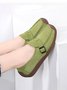Plus Size Buckle Decor Casual Flat Loafers Shoes