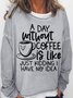 Women Text Letters Crew Neck Casual Spring/Fall Long Sleeve Sweatshirt